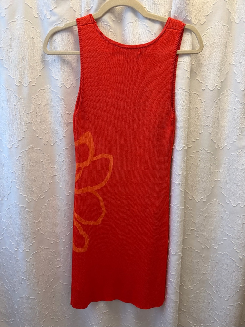 Sleeveless Square-Neck Flower-Printed Knit Mini Dress - Picture 5 of 5